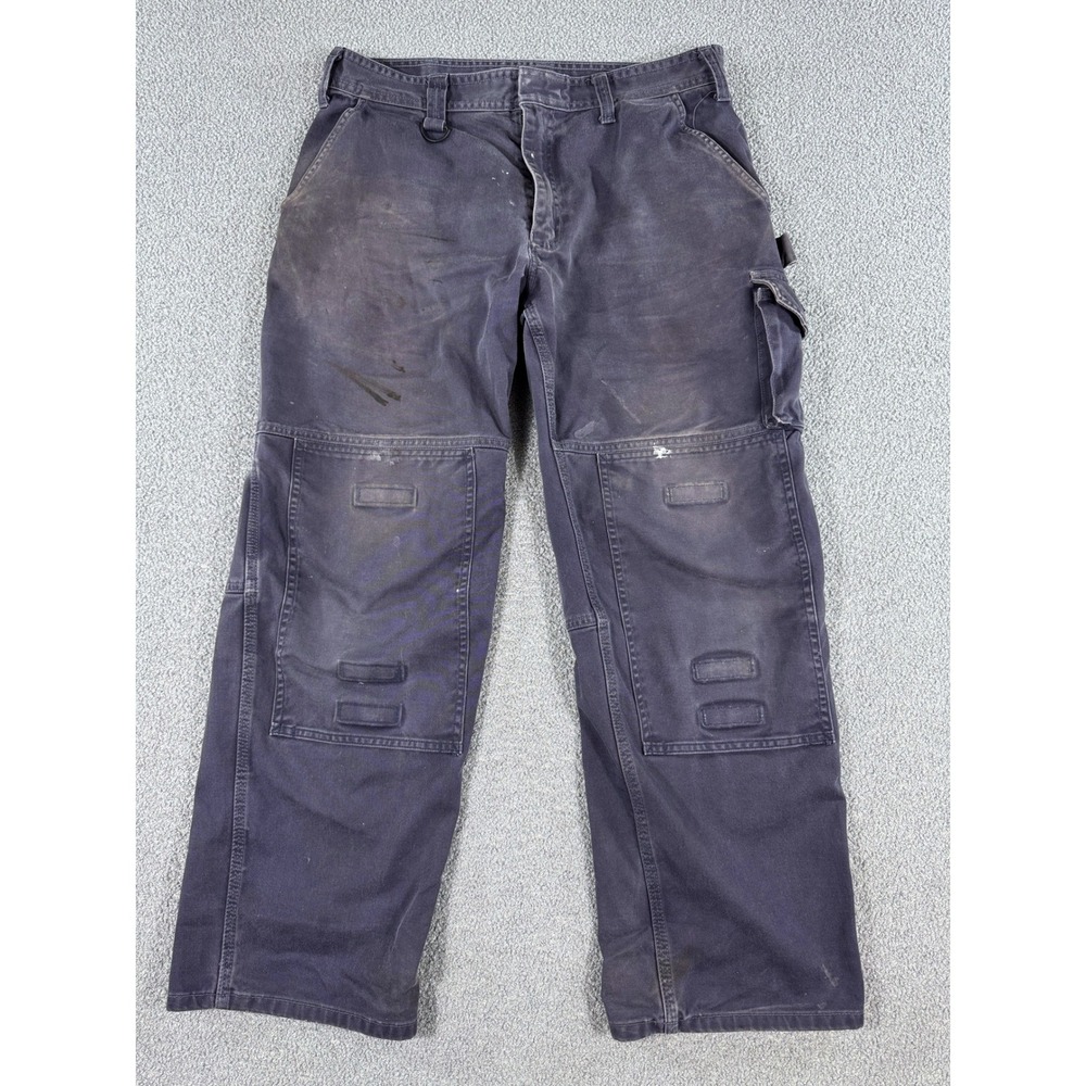 Mascot Biloxi Pants Men's 33x27 Faded Black Double Knee Cargo Utility Workwear